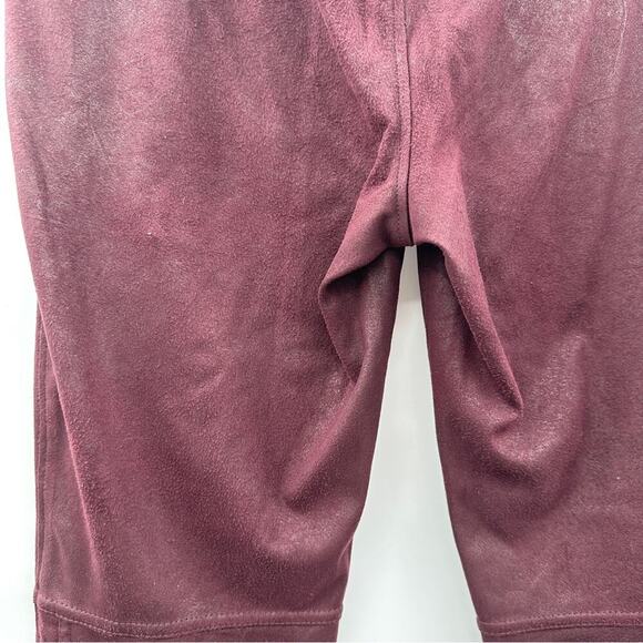 Free People Midnight Burgundy Faux Suede High Rise Ankle Leggings Size‎ S - Picture 9 of 13